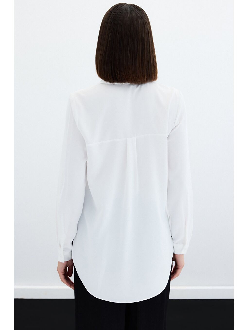 Düz Klasik Gömlek - Ekru-7