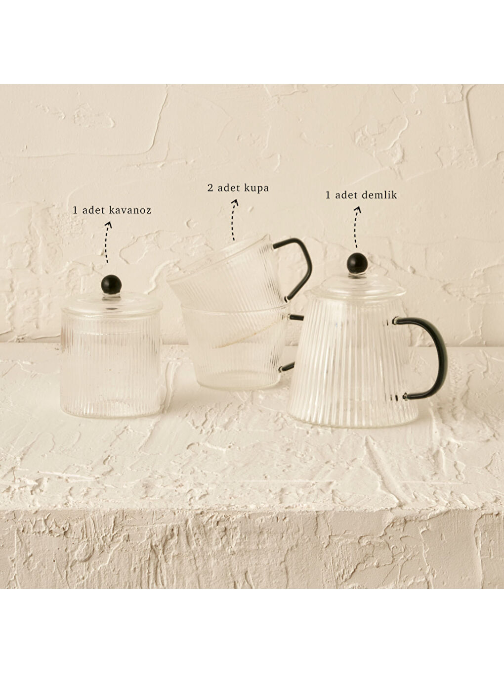 Bej Blaze 4'lü Kahve Seti Naturel