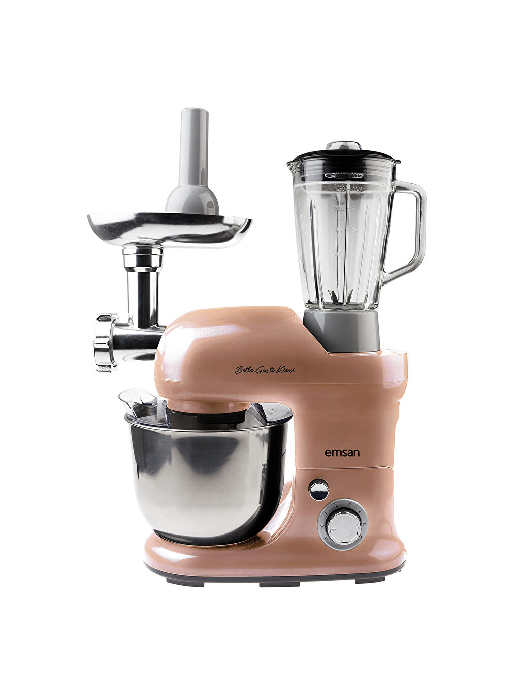 Bella Gusto Maxi Golden Pink Kıyma Çekme Sucuk-Sosis Hamur Yoğurma Makinesi 1300W 5L-5