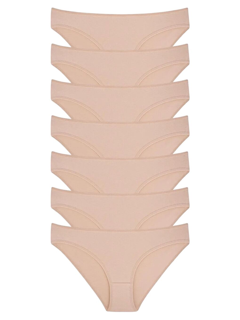 Bej Kadın Pamuklu Elastanlı Külot 7 li Paket