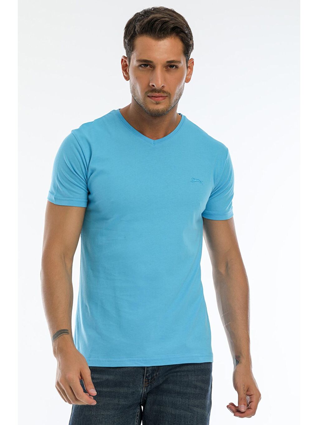 SLAZENGER Mavi SARGON KTN Erkek T-Shirt Mavi