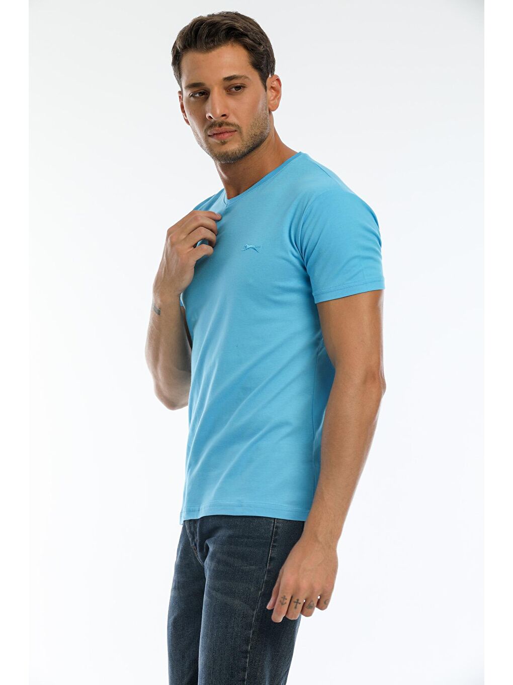 SLAZENGER Mavi SARGON KTN Erkek T-Shirt Mavi - 1