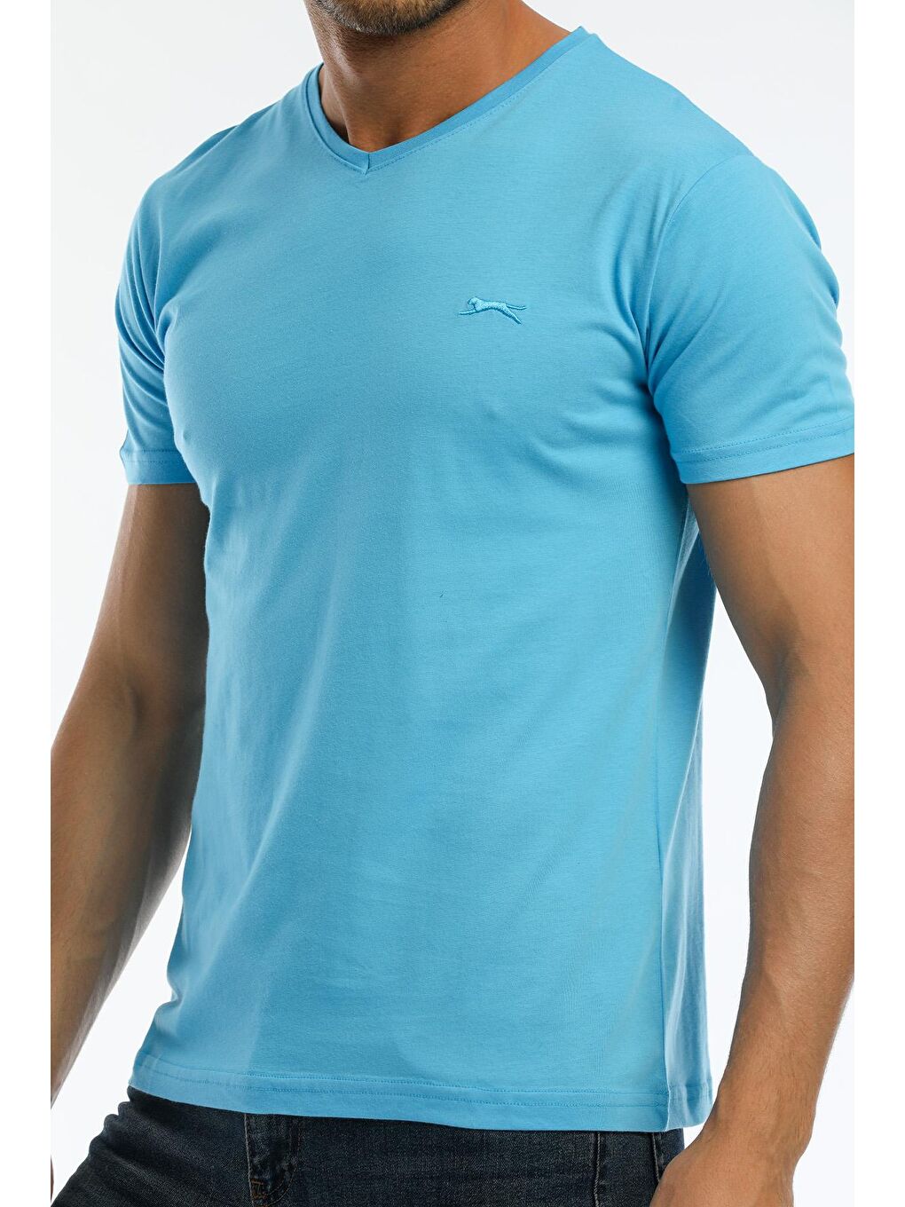 SLAZENGER Mavi SARGON KTN Erkek T-Shirt Mavi - 4