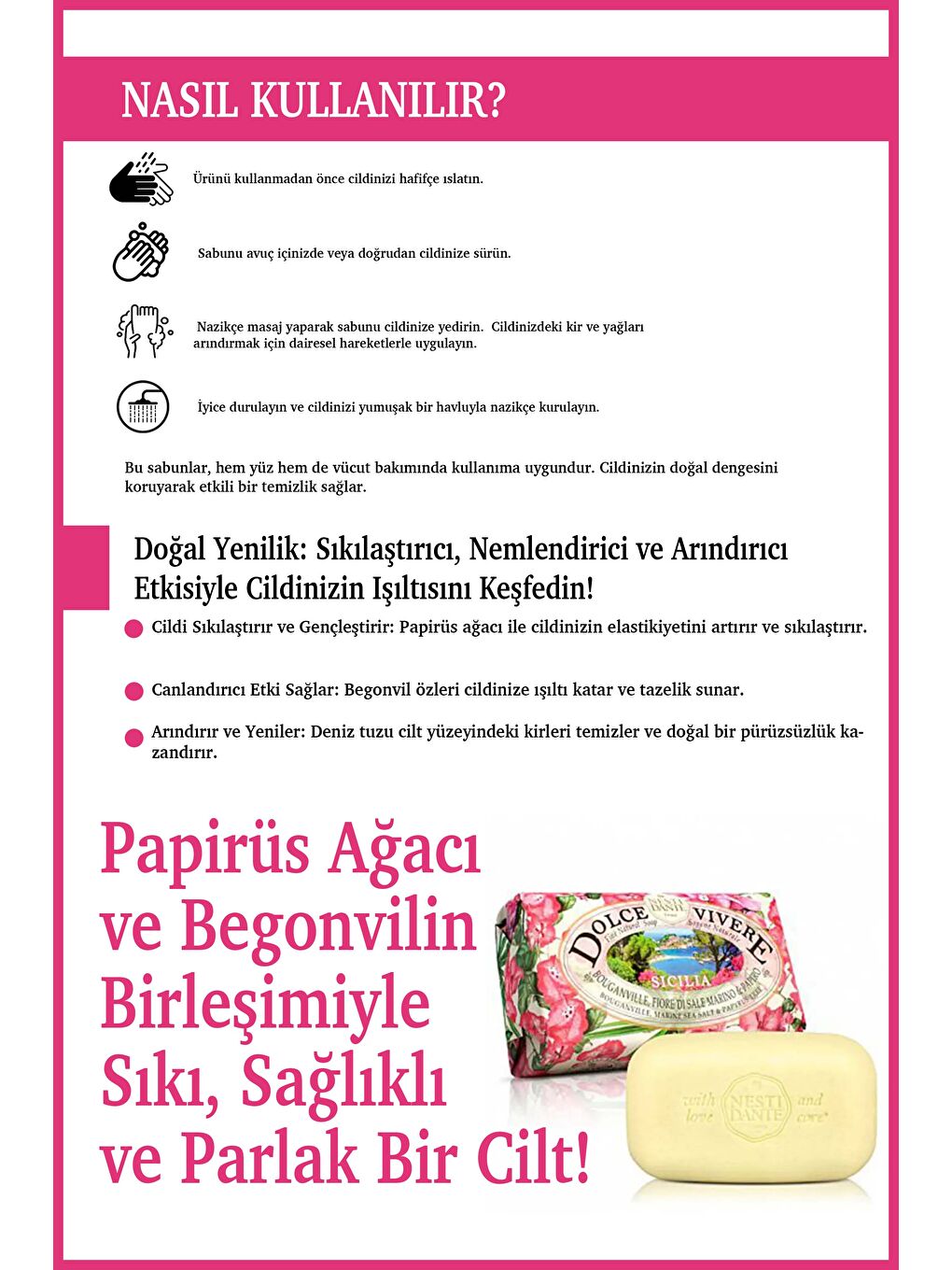 Dolce Vivere Scilia Katı Sabun 250 gr | Sıkılaştırıcı ve Nemlendirici |Begonvil, Deniz T-3