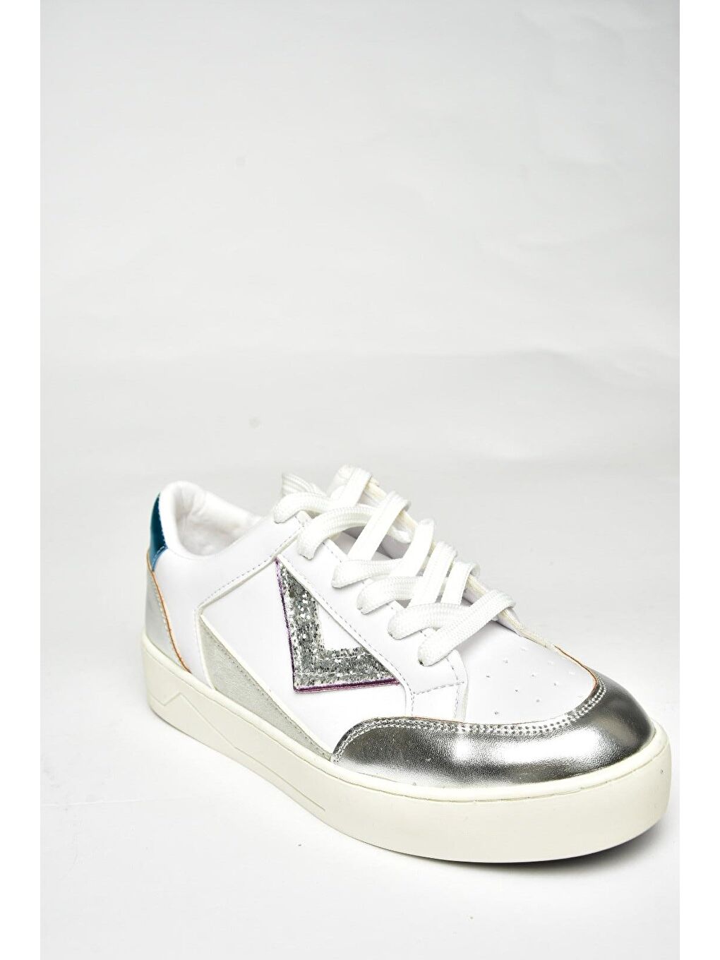 U9737272 Beyaz/Gümüş Kadın Sneakers-1