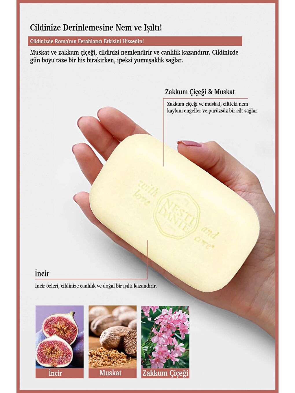 Dolce Vivere Roma Katı Sabun 250 gr | Nemlendirici | Zakkum, Muskat-2