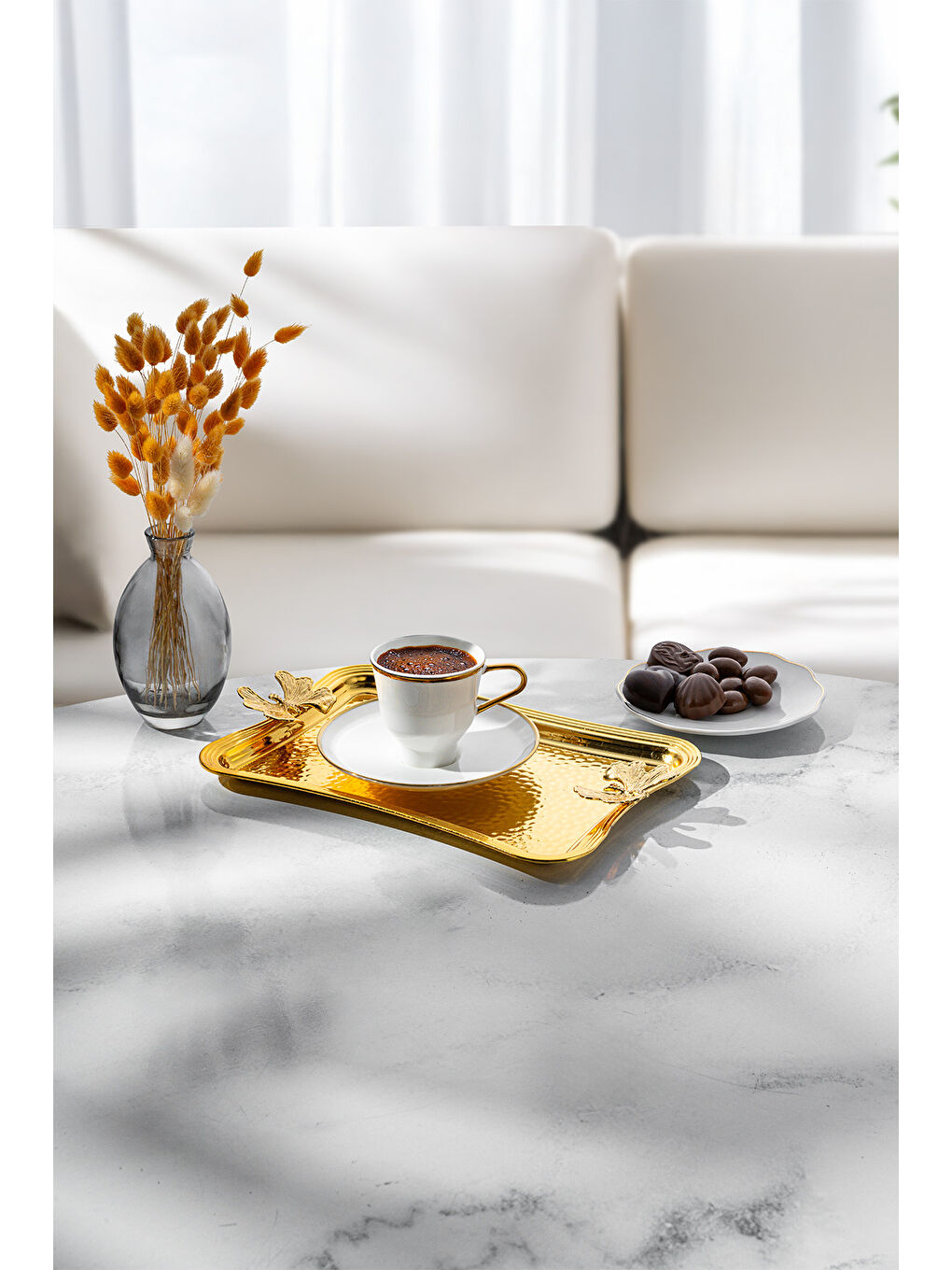 Sarı Butterfly Tepsi Gold-3