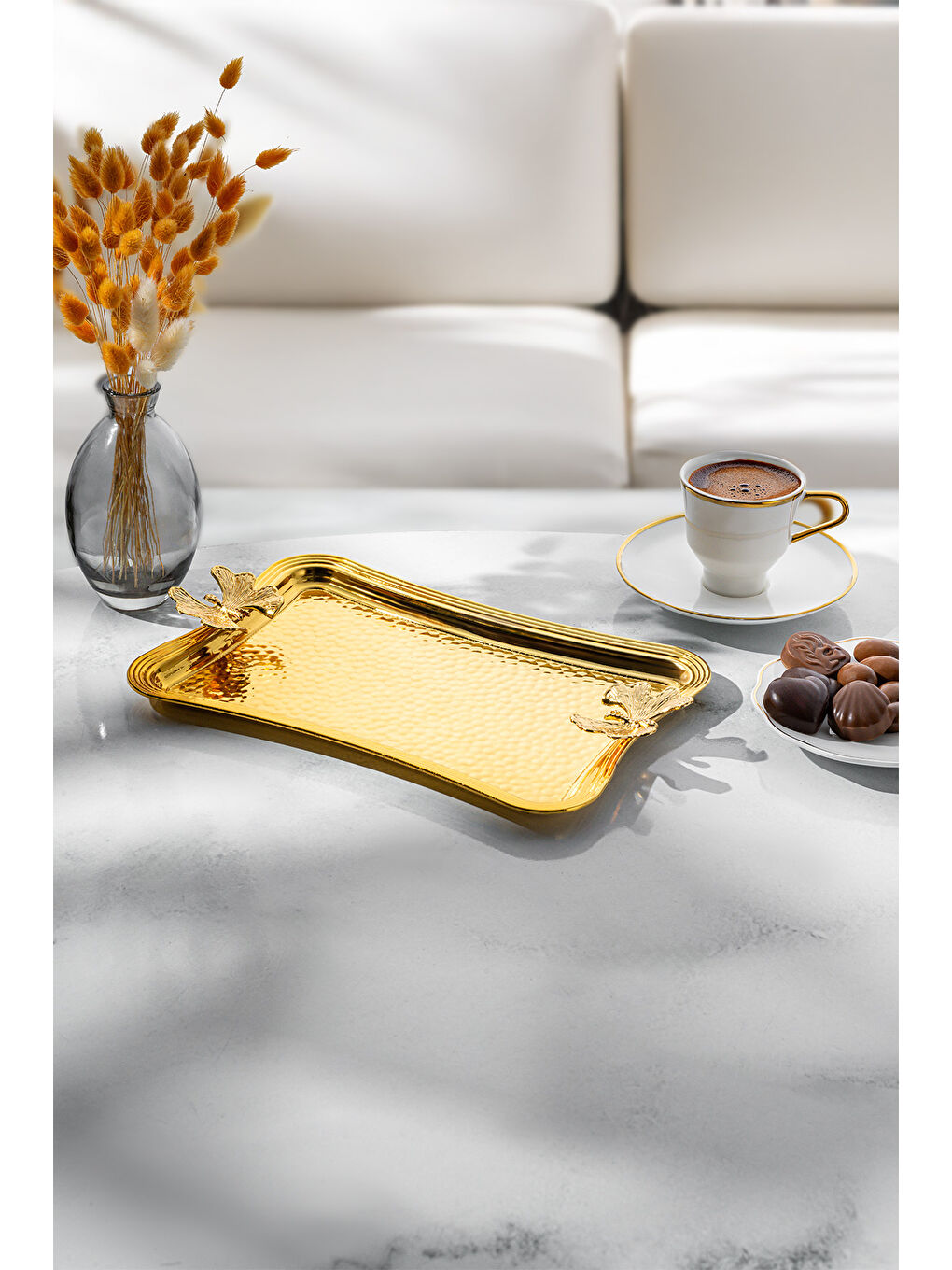 Sarı Butterfly Tepsi Gold-5