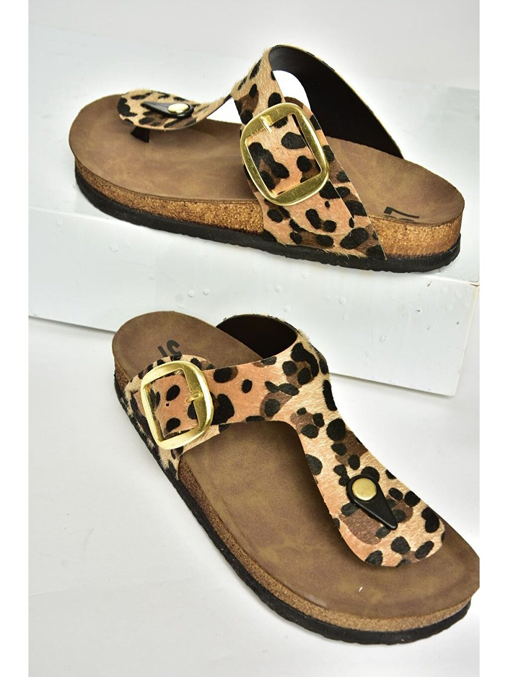 Kahverengi U7779170 Leopar Kadın Terlik