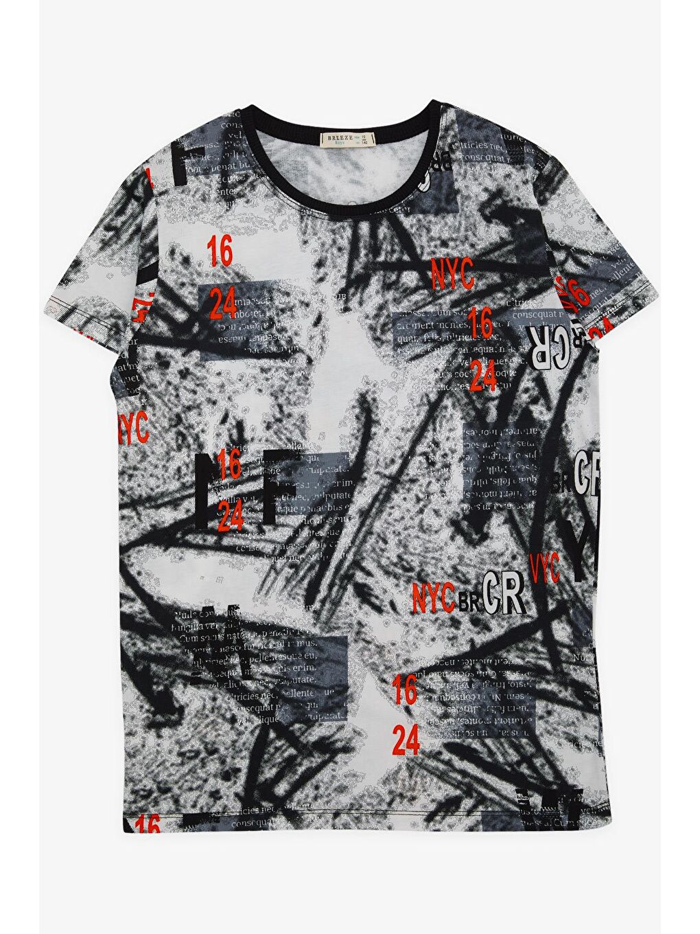 Erkek Çocuk Tişört Rakam Ve Yazı Desenli Karışık Renk (10-11 Yaş)
