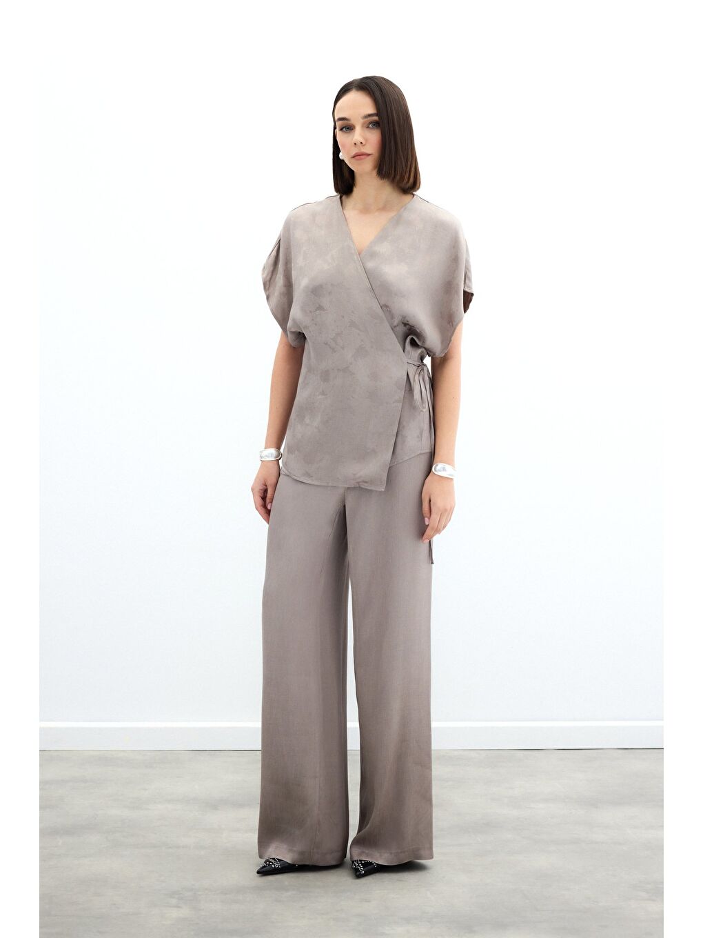 Bej Cepli Bol Pantolon - Vizon