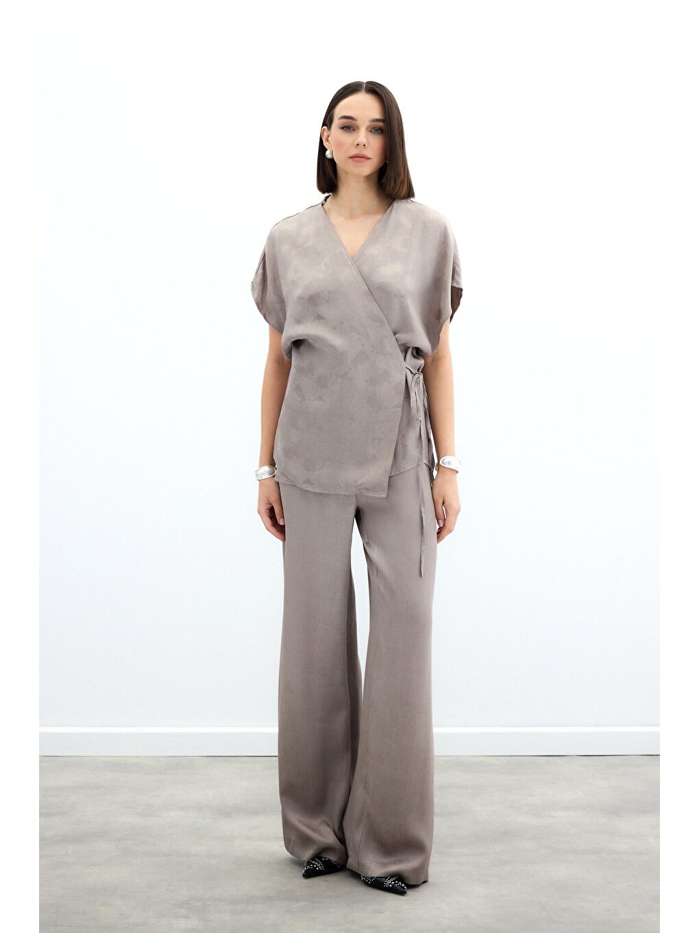 Bej Cepli Bol Pantolon - Vizon-1