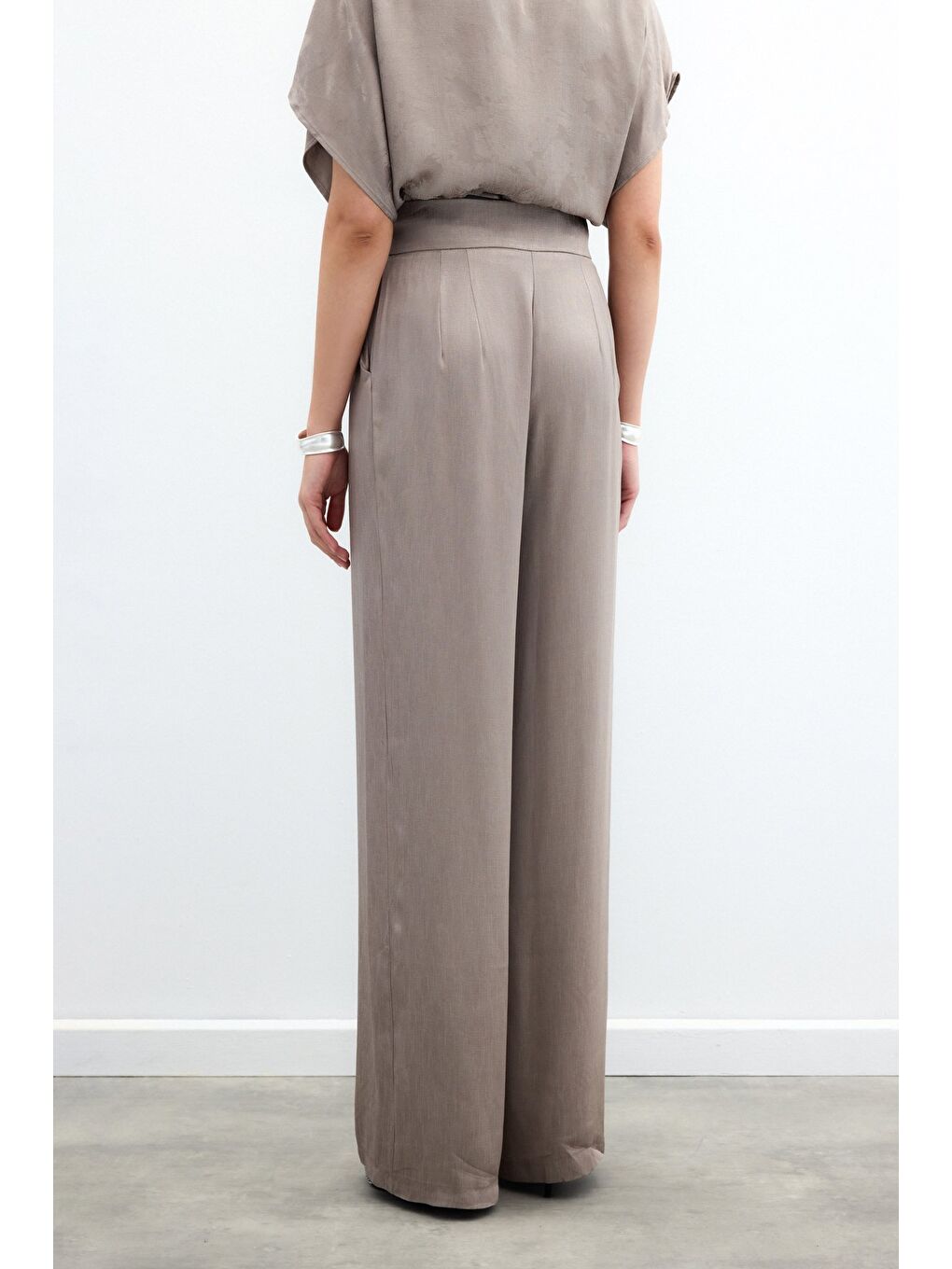 Bej Cepli Bol Pantolon - Vizon-5