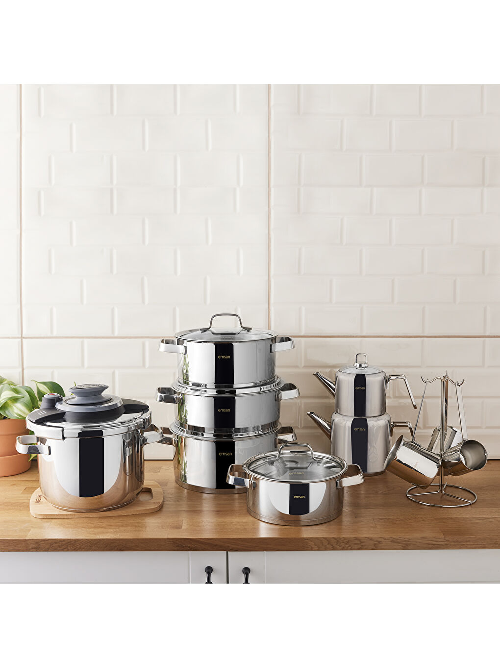 Gri Asterion 17 Parça Çelik Çeyiz Seti-6