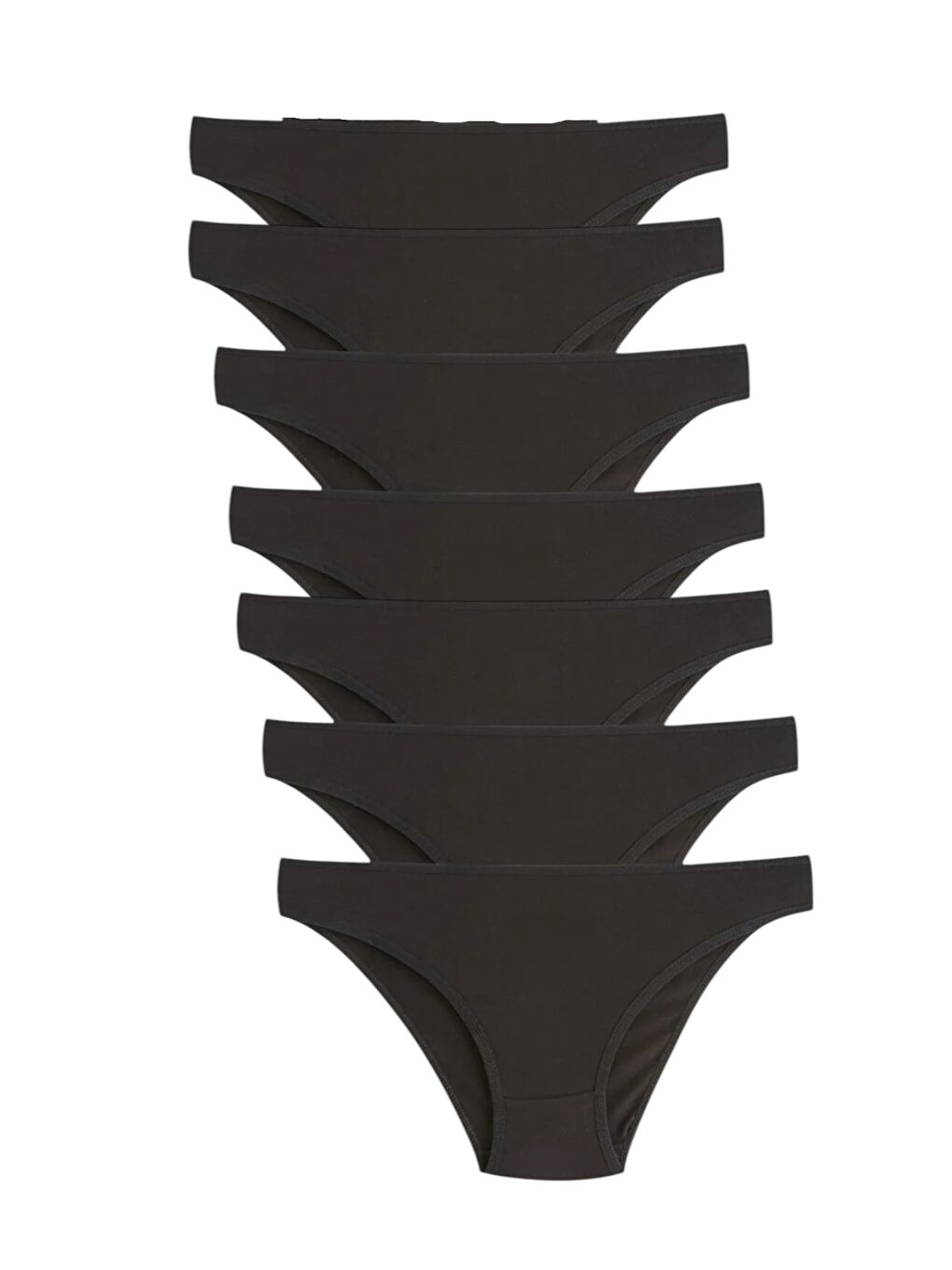 Siyah Kadın Pamuklu Elastanlı Külot 7 li Paket