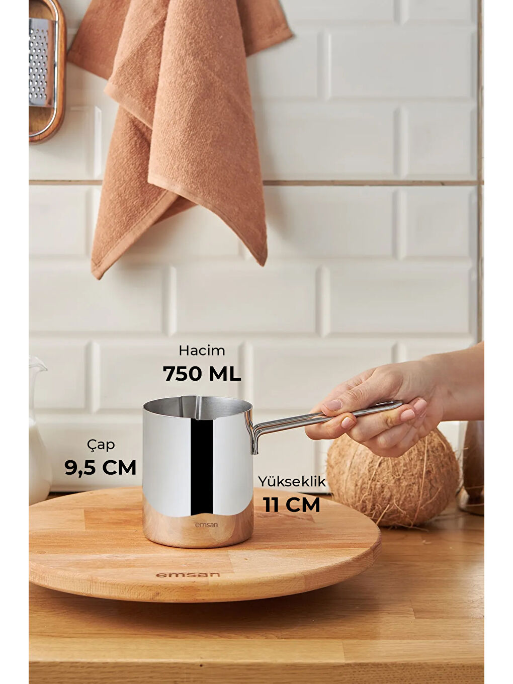 Gri Aaron Cezve 750 ml-3