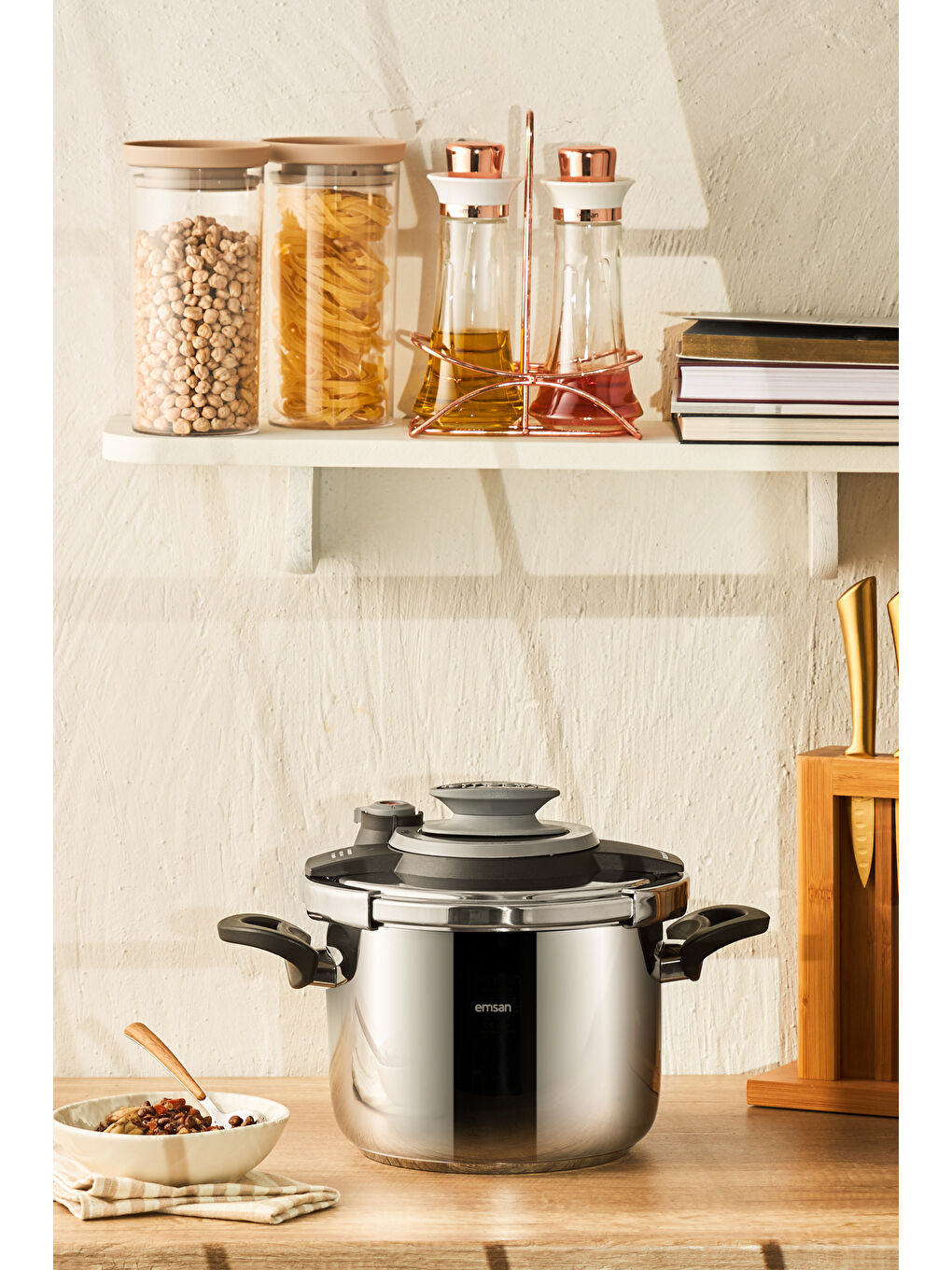 Montana Siyah Gri Düdüklü Tencere 6 Litre-10