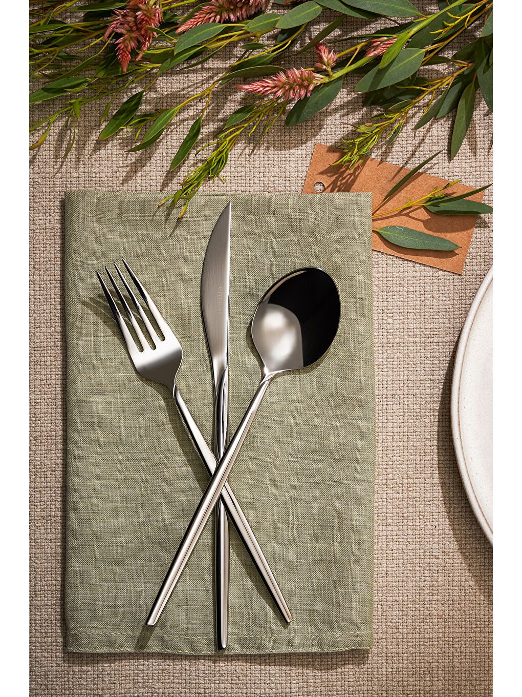 Gri Alya 84 Parça 12 Kişilik Çatal Kaşık Bıçak Takımı Lüks Kutulu-7