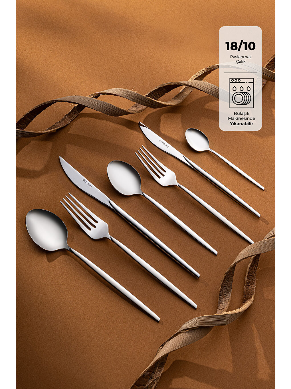 Gri Alya 84 Parça 12 Kişilik Çatal Kaşık Bıçak Takımı Lüks Kutulu-1