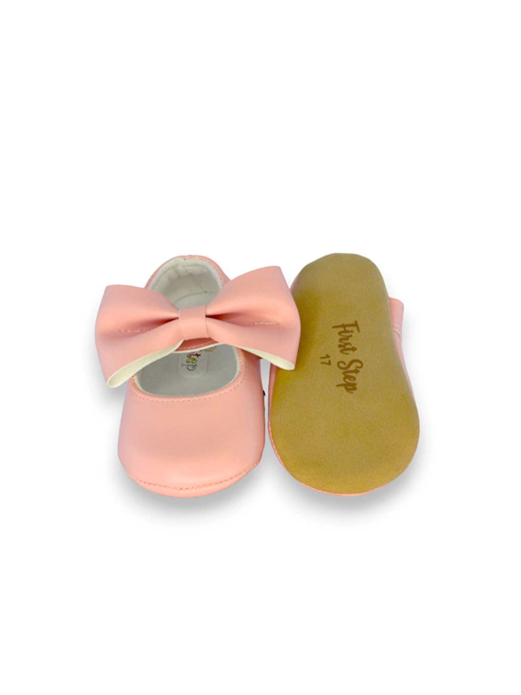 Pembe Kız Bebek Suni Deri Fiyonklu Babet Patik-4