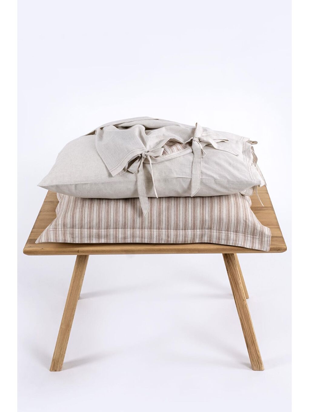 Turuncu Ala Çift Kişilik Nevresim Takımı %100 Organik Pamuk Keten Terra 200x220 Cm-2