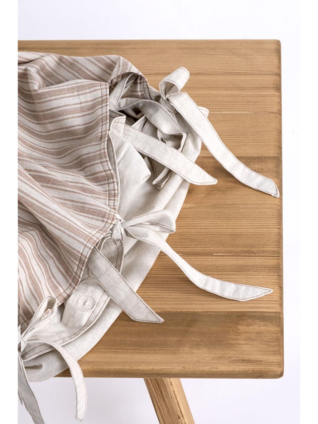 Turuncu Ala Çift Kişilik Nevresim Takımı %100 Organik Pamuk Keten Terra 200x220 Cm-4