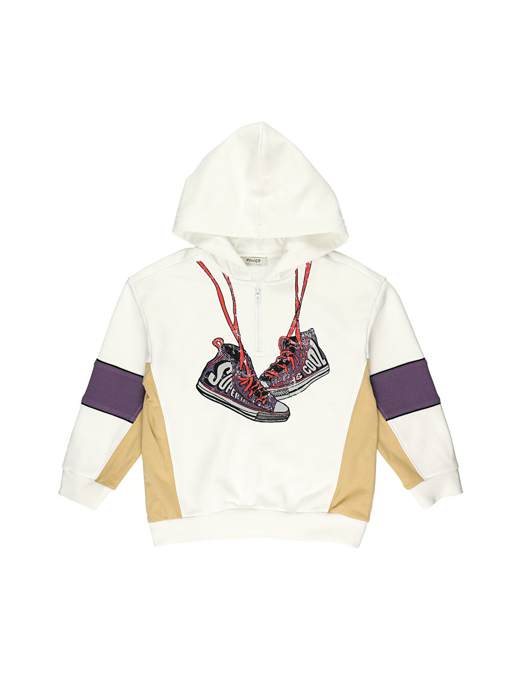 Beyaz Erkek Çocuk Kapüşonlu Sweatshirt-6