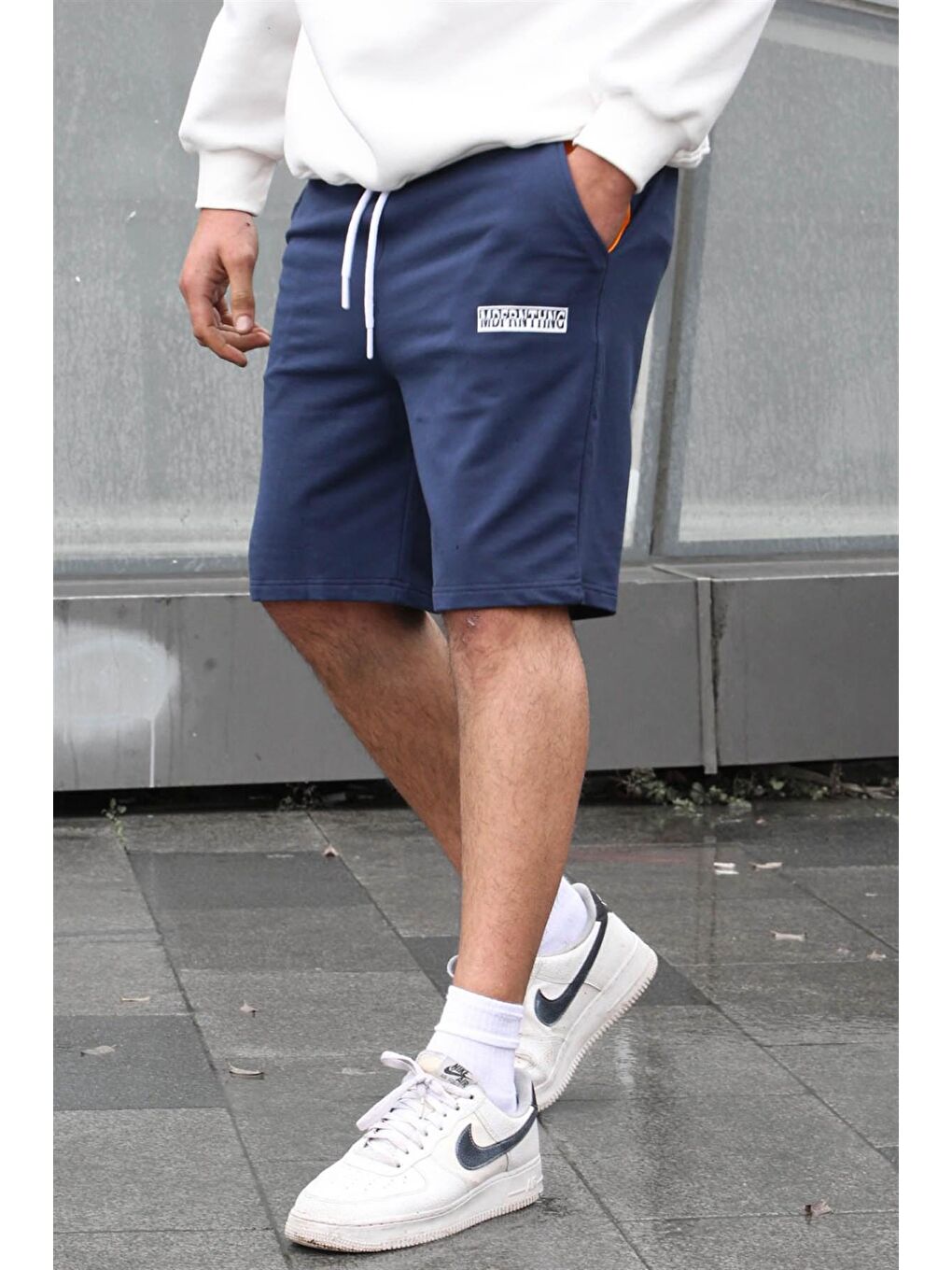 Lacivert Baskılı Erkek Kapri Şort 5487-2