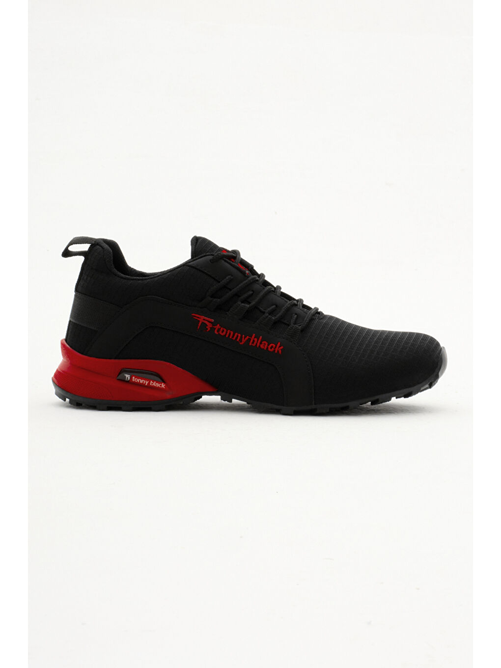 TONNY BLACK Unisex Siyah Kırmızı Rahat Kalıp Termo Taban Bağcıklı Sneaker