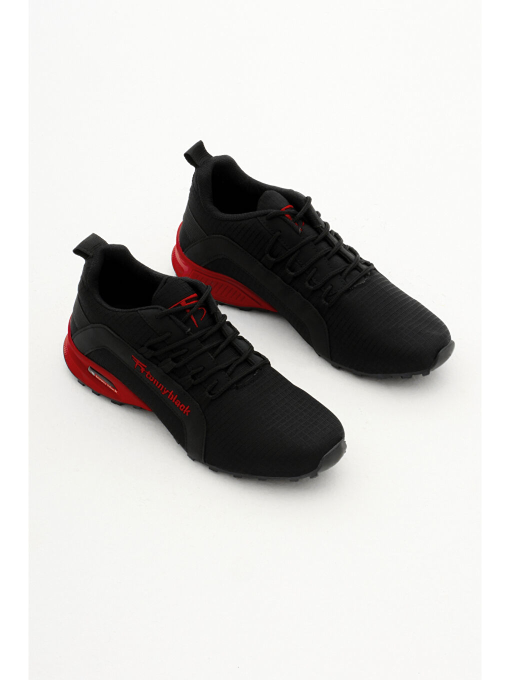 TONNY BLACK Unisex Siyah Kırmızı Rahat Kalıp Termo Taban Bağcıklı Sneaker - 2