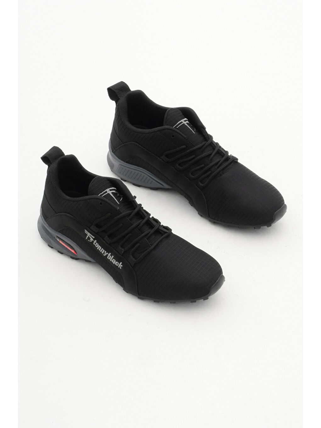 TONNY BLACK Unisex Siyah Füme Rahat Kalıp Termo Taban Bağcıklı Sneaker - 2