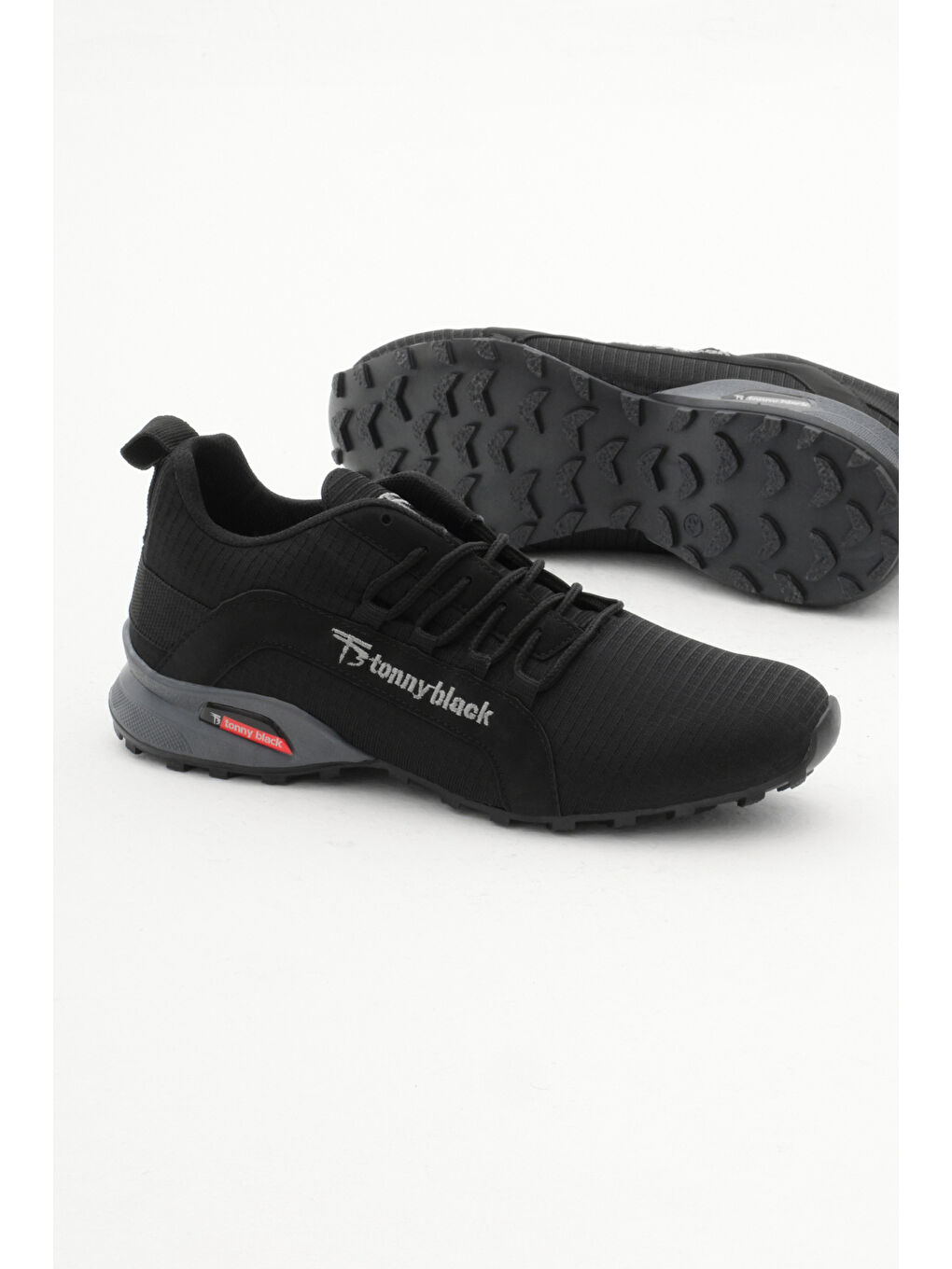 TONNY BLACK Unisex Siyah Füme Rahat Kalıp Termo Taban Bağcıklı Sneaker - 3