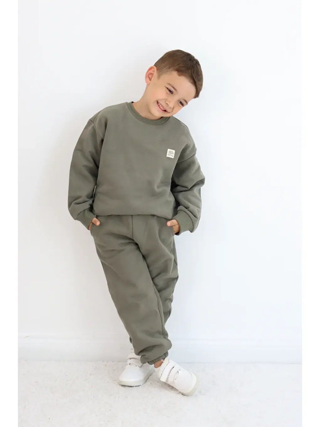 Haki Bisiklet Yaka Eşofman Takımı-2