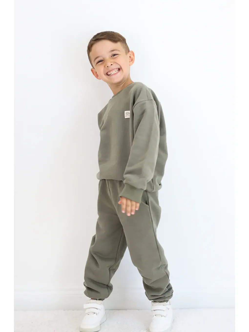 Haki Bisiklet Yaka Eşofman Takımı-3