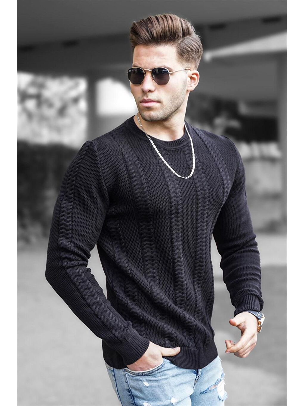 Erkek Siyah Kazak 5178