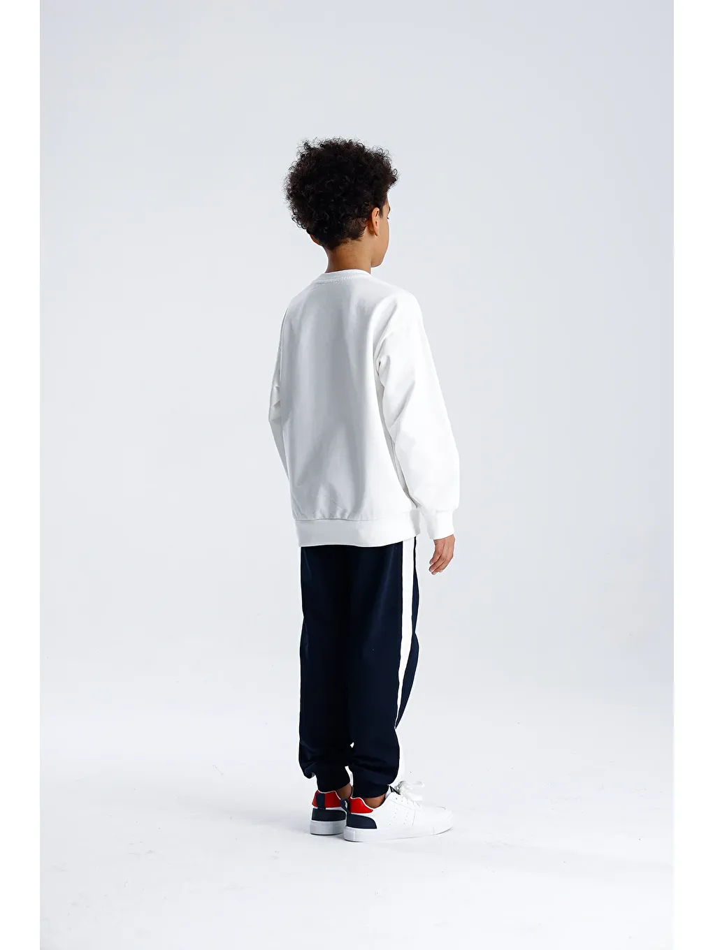 Lacivert Baskılı Tek Çizgili Eşofman Takım-2