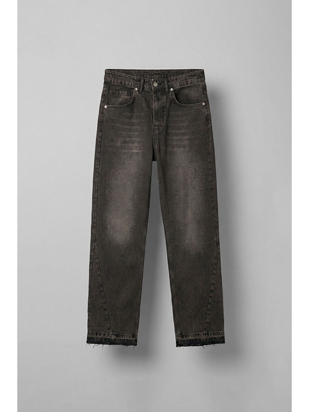 Erkek Baggy Fit Yıkamalı Jean Pantolon Kahverengi