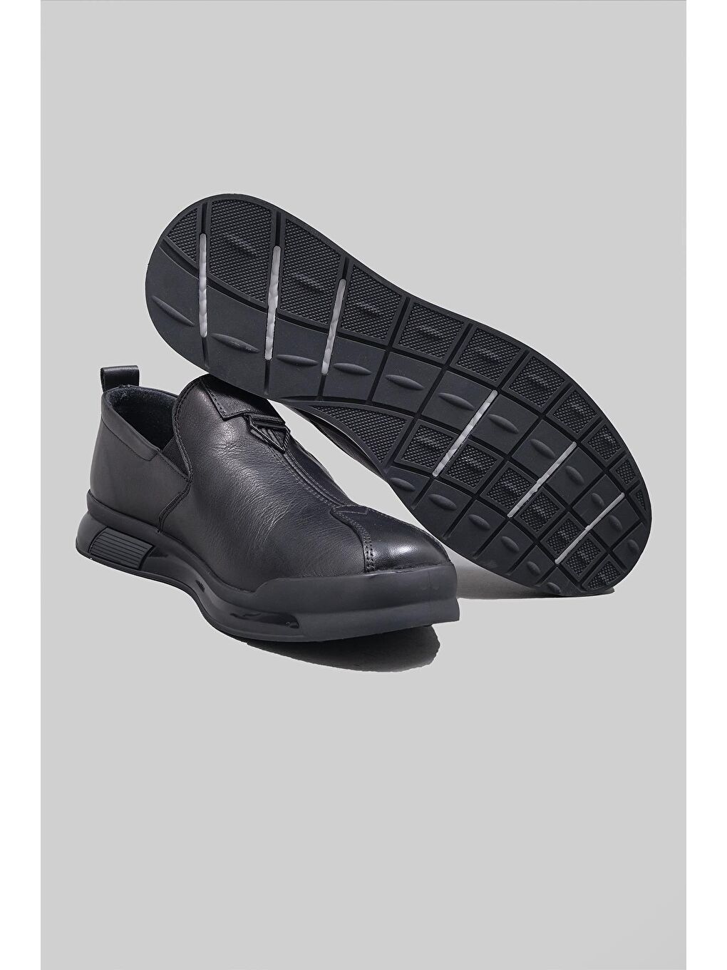 Siyah Jeezy Hakiki Deri Günlük Ayakkabı Erkek-3