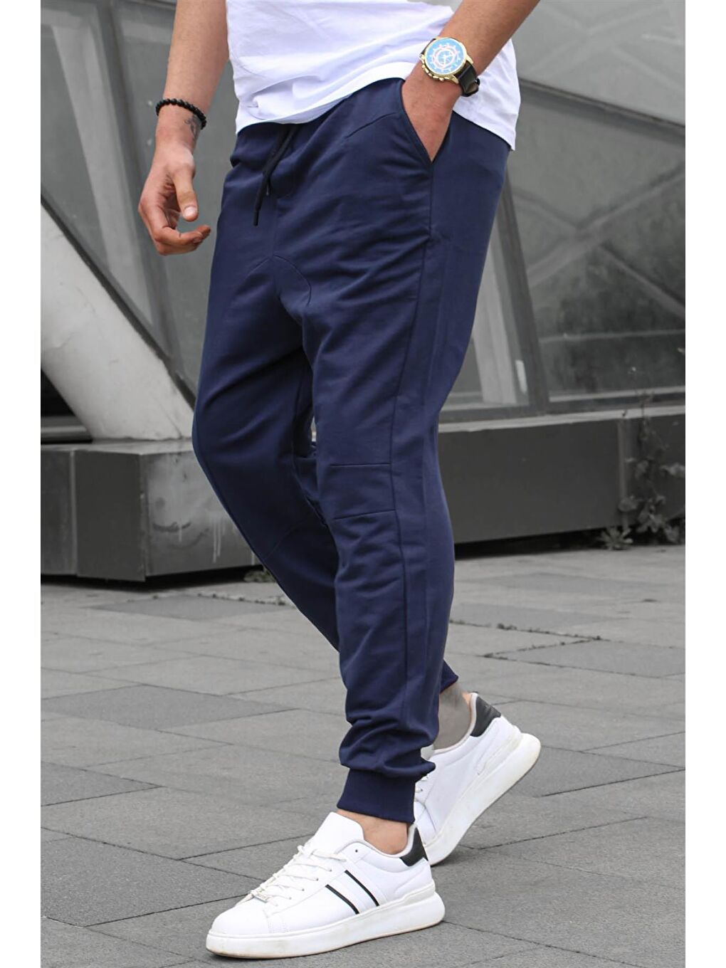 Lacivert Paçası Lastikli Erkek Eşofman 4800-1