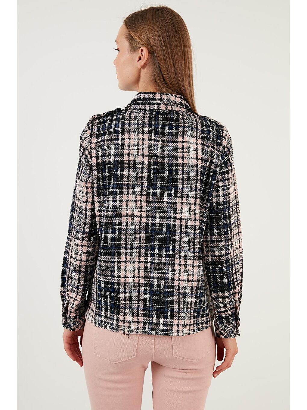 Pembe Dar Kesim Cepli Tüvit Gömlek 6054993-4