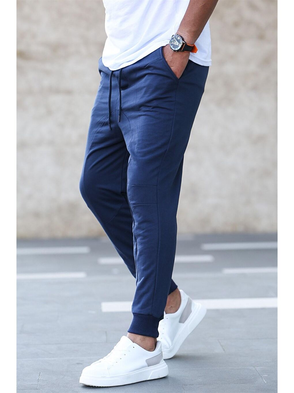 Lacivert Paçası Lastikli Erkek Eşofman 4800-2