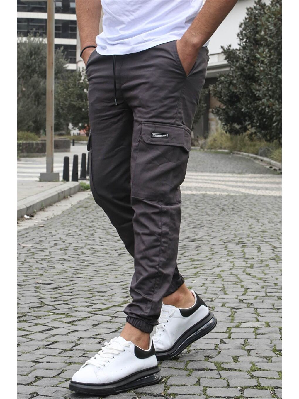 Gri Füme Kargo Cep Jogger Pantolon 5437-1