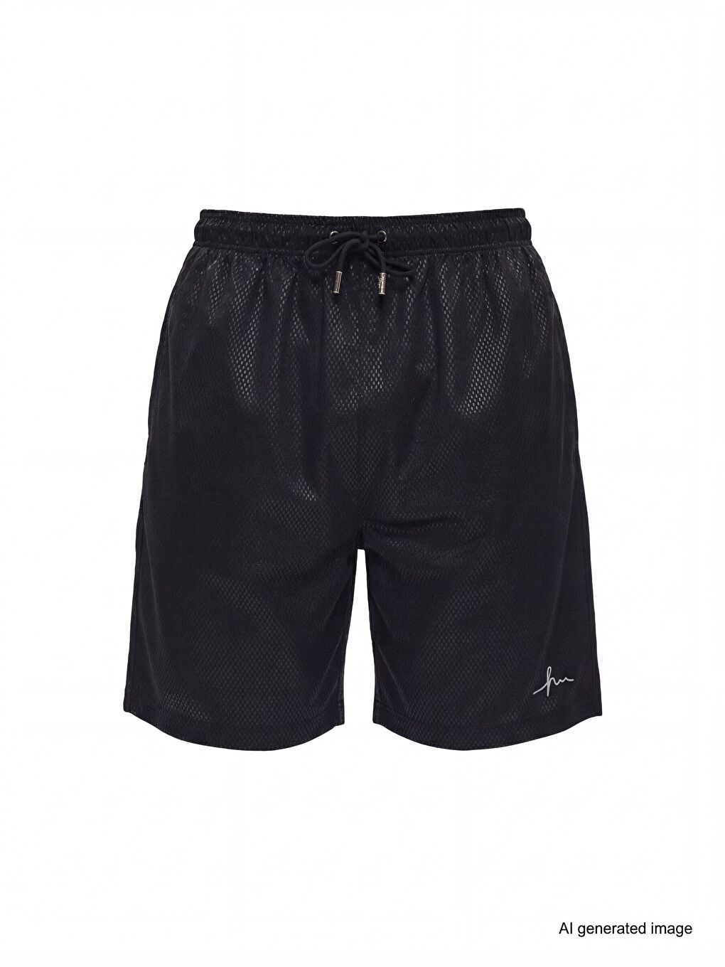 Dokulu Kumaş Siyah Erkek Kısa Havuz Ve Deniz Şortu 5032