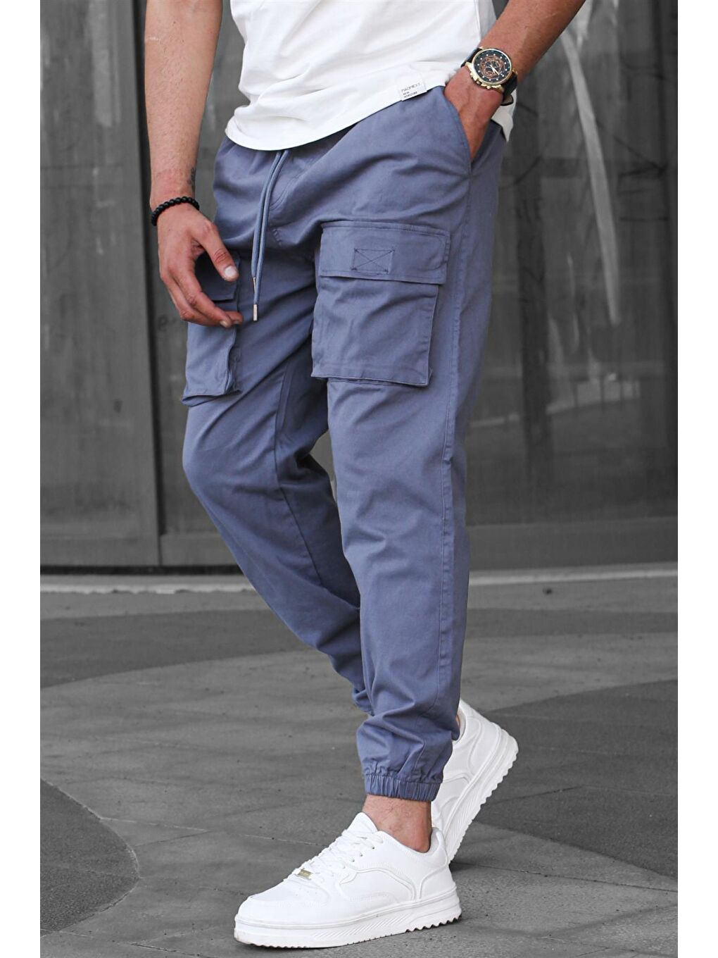Gri Füme Kargo Cep Erkek Jogger Pantolon 6812