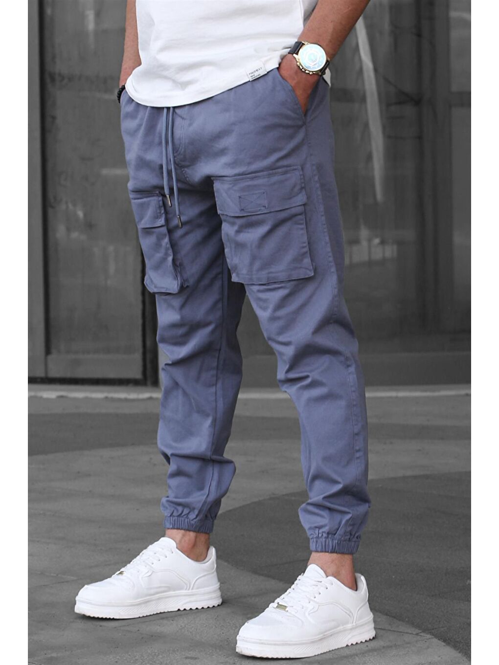 Gri Füme Kargo Cep Erkek Jogger Pantolon 6812-1