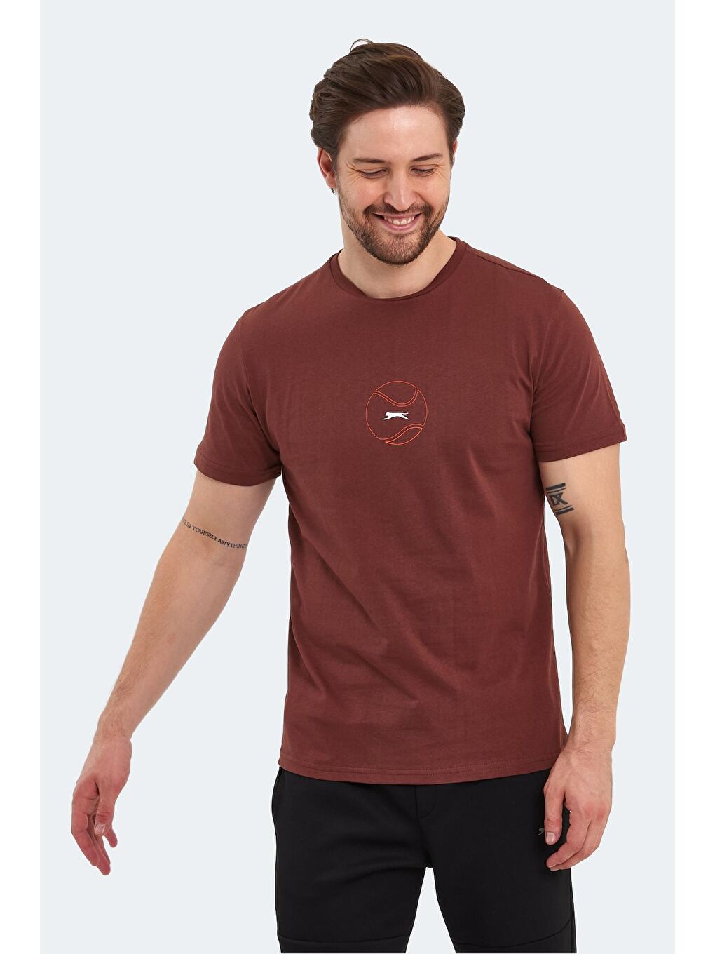 SLAZENGER Koyu Kahve PASSAGE Erkek T-Shirt Koyu Kahve - 2