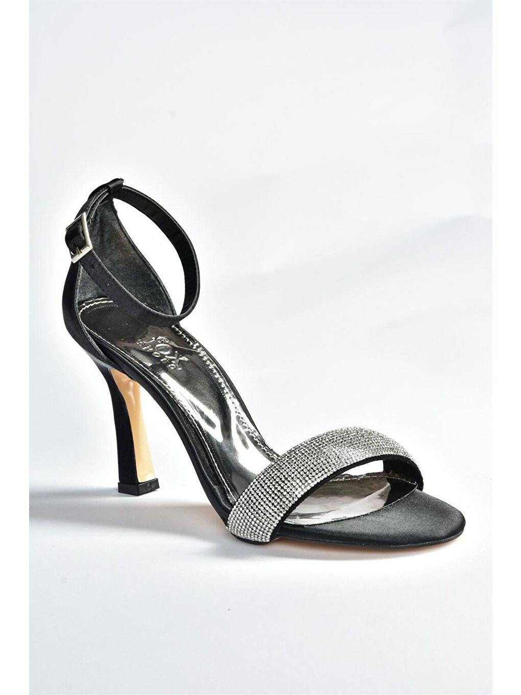 Siyah Saten Kumaş Kadın Abiye Ayakkabı M572160704-1