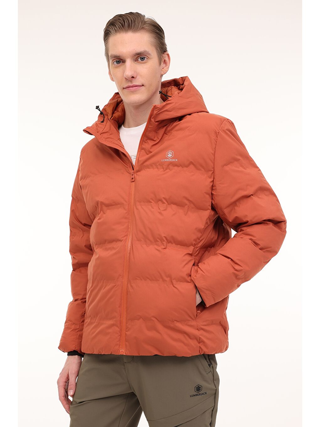 Kırmızı ML NOLAN COAT 2SN22 4PR Kiremit Erkek Kısa Kapüşonlu Kaban