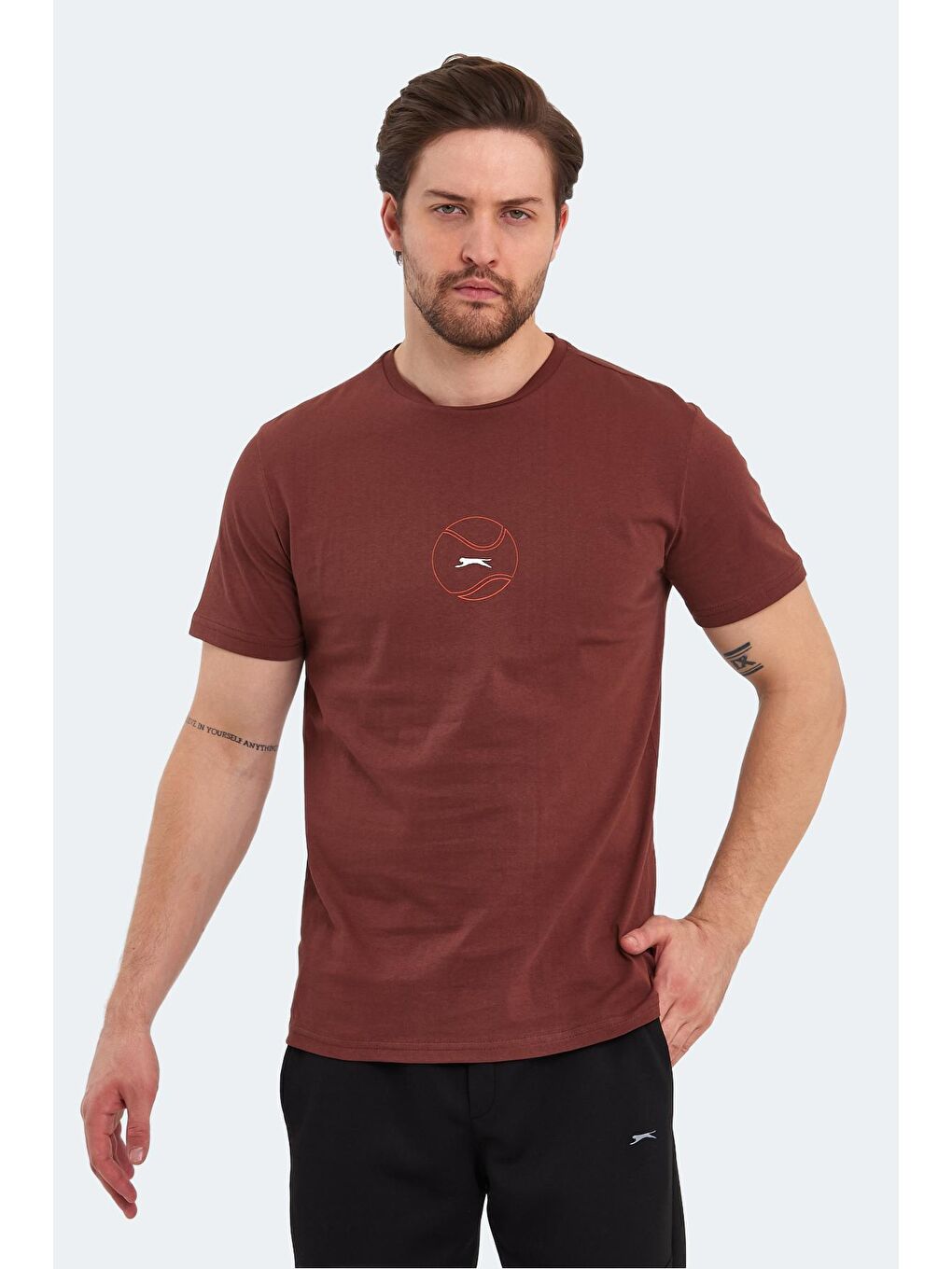 SLAZENGER Koyu Kahve PASSAGE Erkek T-Shirt Koyu Kahve - 3