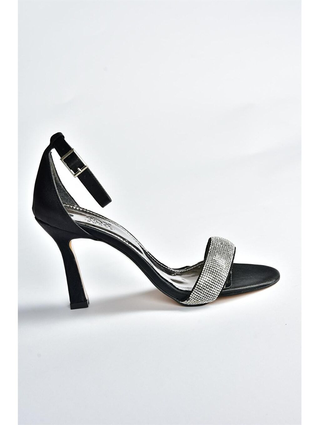 Siyah Saten Kumaş Kadın Abiye Ayakkabı M572160704-3